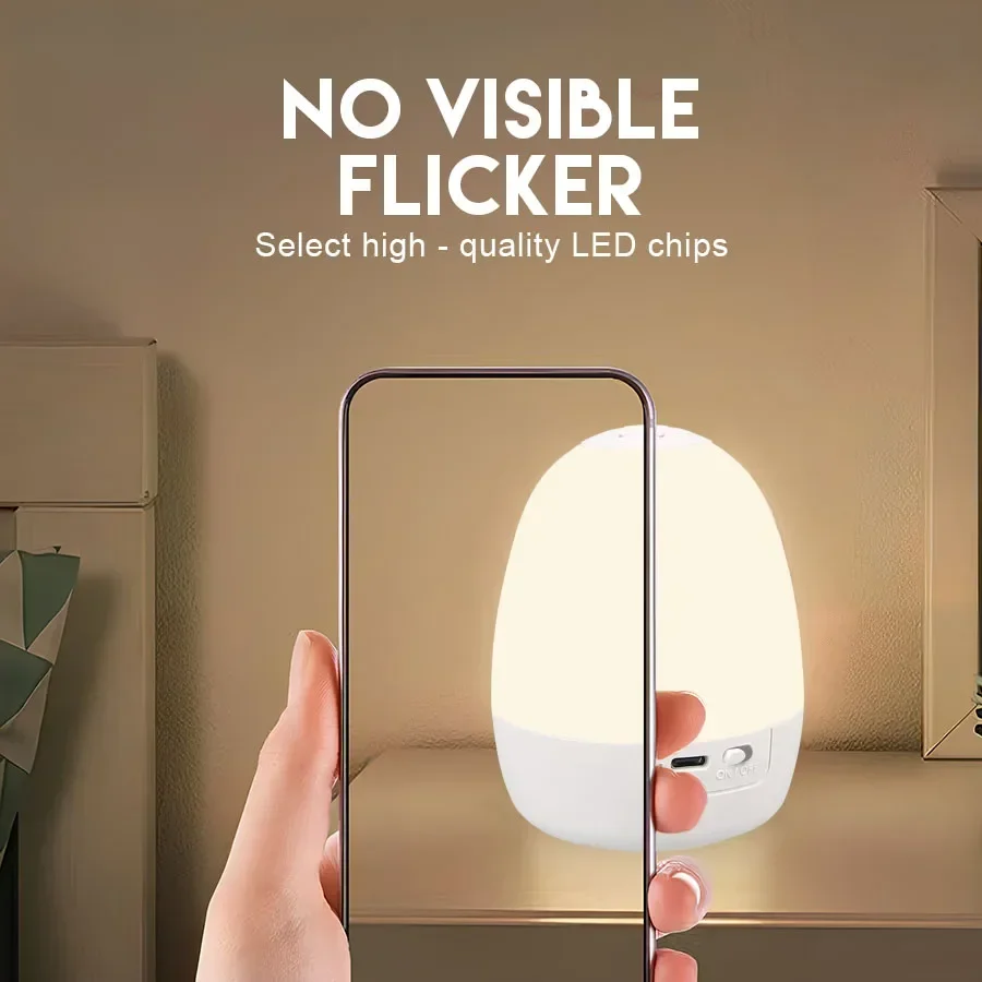 Rechargeable Portable Camping Light w/3 Modes,Stepless Dimming,360° Even LED Light,No Flicker,Night Lamp,Bedroom,Hanging Hook