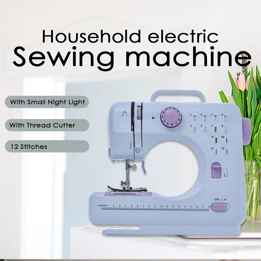 

Inne Portable Electric Sewing Machine Household Mini Crafting Mending DIY Overlock 12 Stitches With Pedal Presser Foot Beginner