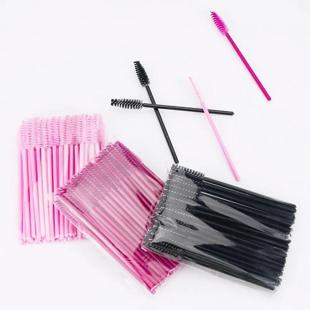 ANNAFRIS 50Pcs Einweg Wimpern Pinsel Weichen Kopf Kristall Augenbraue Pinsel Lash Verlängerung Pinsel Mascara Zauberstab Make-Up-Tool