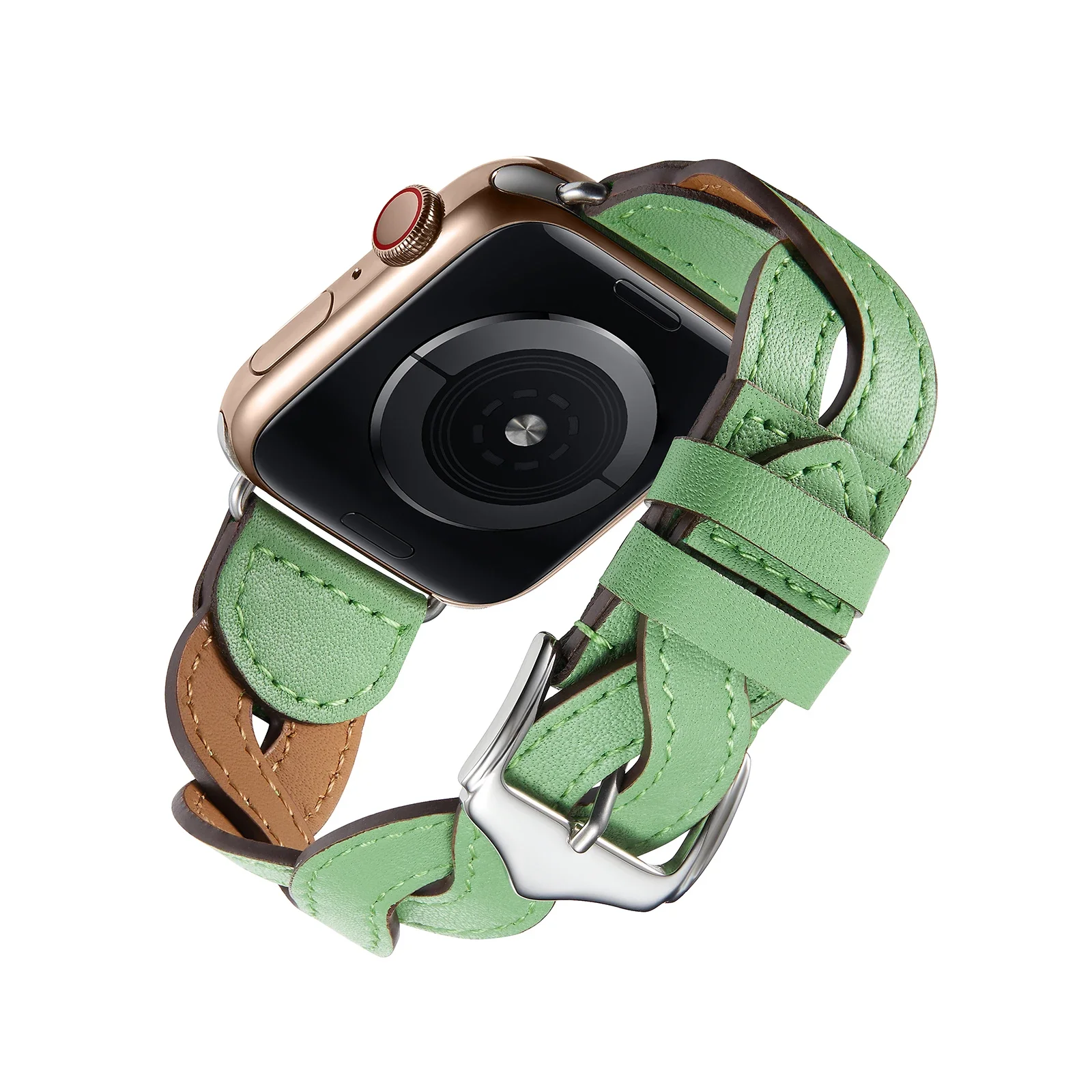 Кожаный ремешок премиум-класса для Apple Watch 46 мм 45 мм 41 мм 44 мм 42 мм 40 мм Модный плетеный браслет iWatch Ultra 9 8 7 6 5 4 SE correa