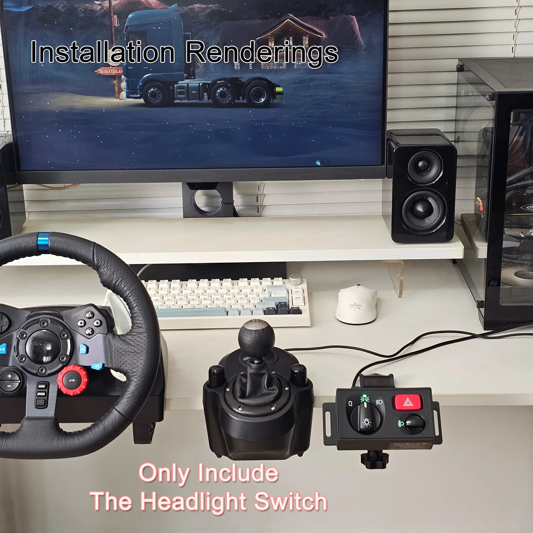 PC USB Scheinwerferschalter-Hub für ATS ETS2 CTS Euro Truck Simulator 2 für Logitech G29 G27 G923 Thrustmaster T300RS/GT PXN MOZA R3 – Detail 13