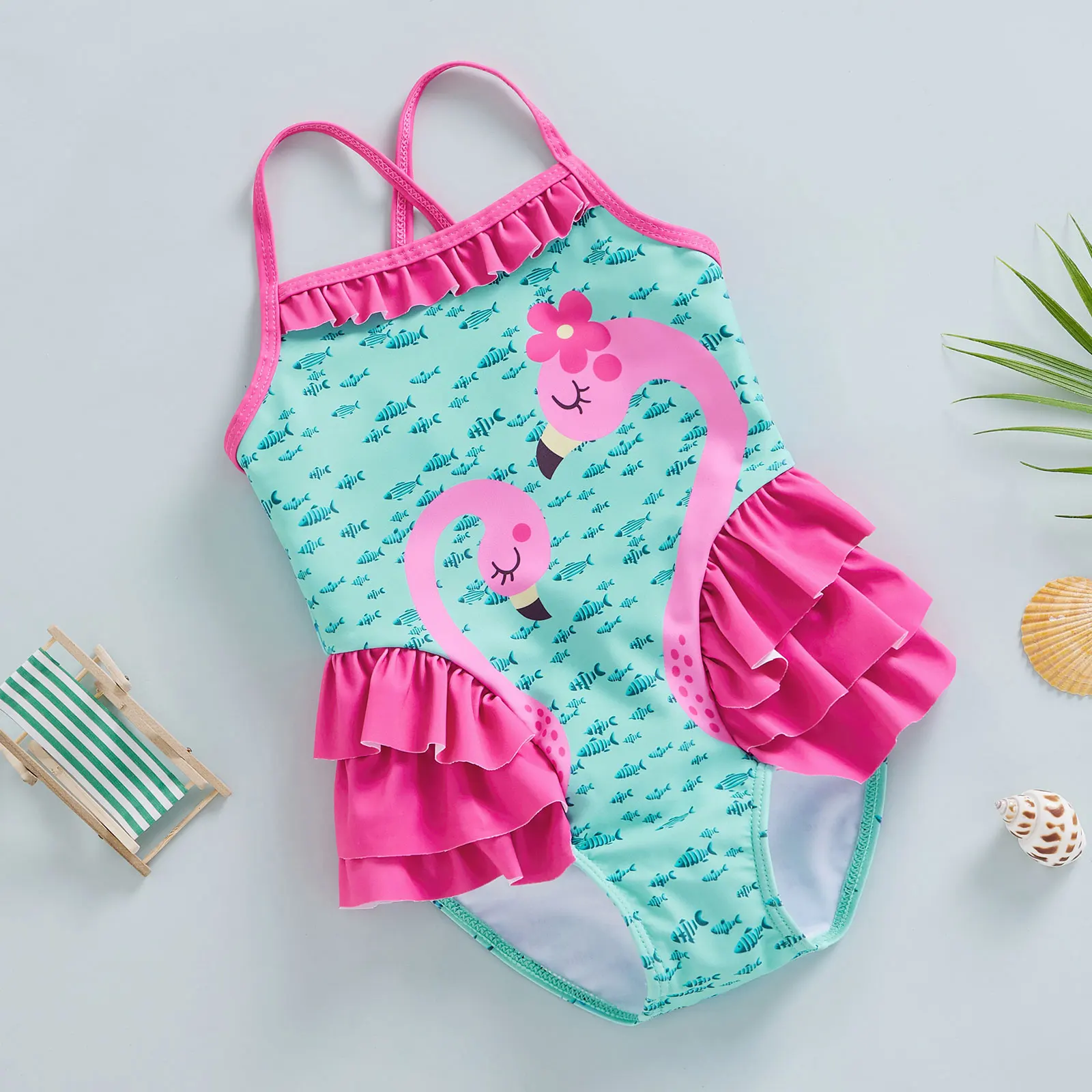 Bañador para niños de 1 año, Bikini dividido Floral, traje de baño, ropa de playa