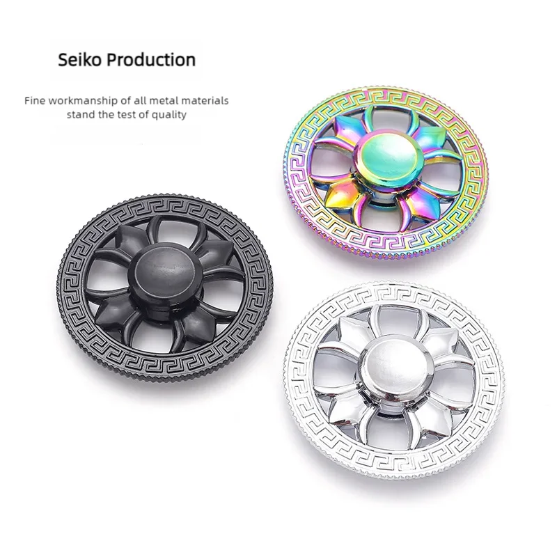 EDC 金属フィジェットスピナーカラフルな亜鉛合金スピニングジャイロストレスリリーフハンドスピナーおもちゃ回転抗ストレスそわそわおもちゃ