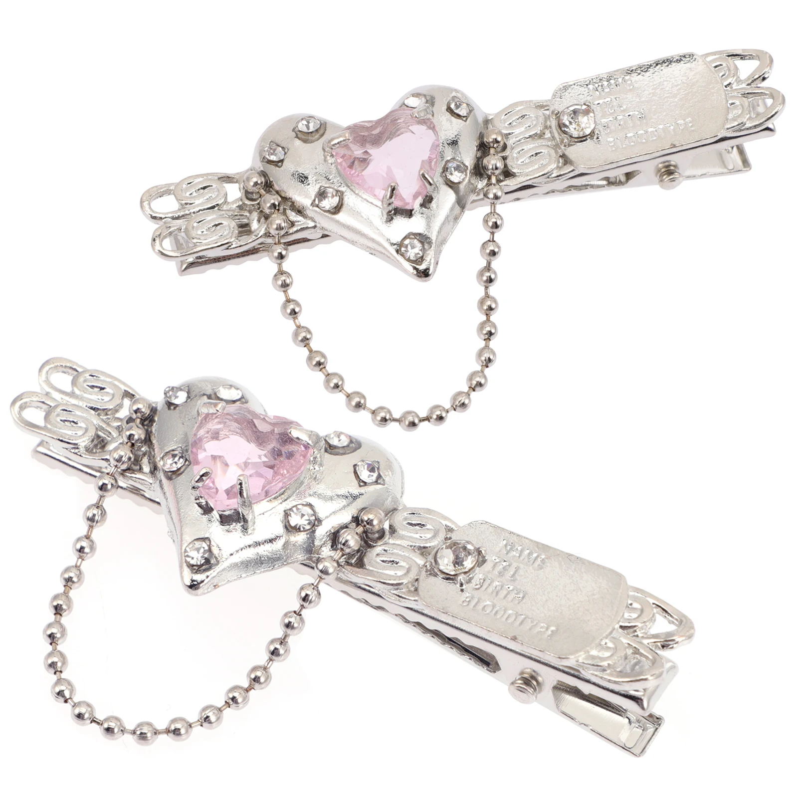 

2 Pcs Heart Shaped Hair Clips Comfortable Durable Girls Accessories Styling Flat Barrettes Hairpins For Dating Makeup