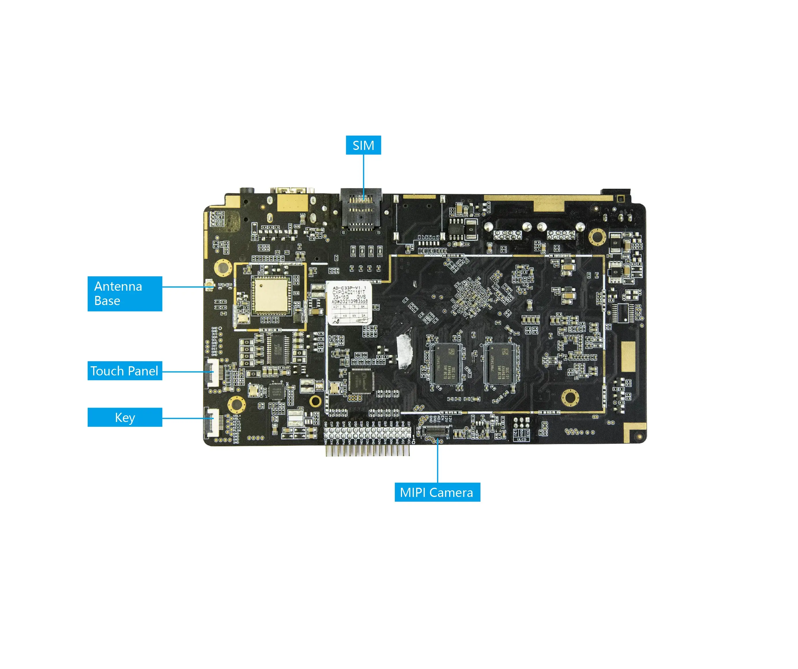 آلة البيع لوحة النظام المدمجة 2 جيجابايت رام 32 جيجابايت EMMC 4K LVDS MIPI WiFi 6 RK3568 لوحة ARM أندرويد