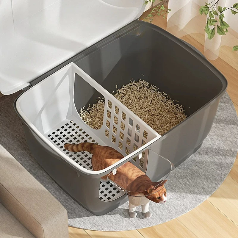 Luxury Castle For Cats Side Entrance Defecation Litter Box Closed Small With Hole Litter Box Areneros Para Gatos Cat Supplies