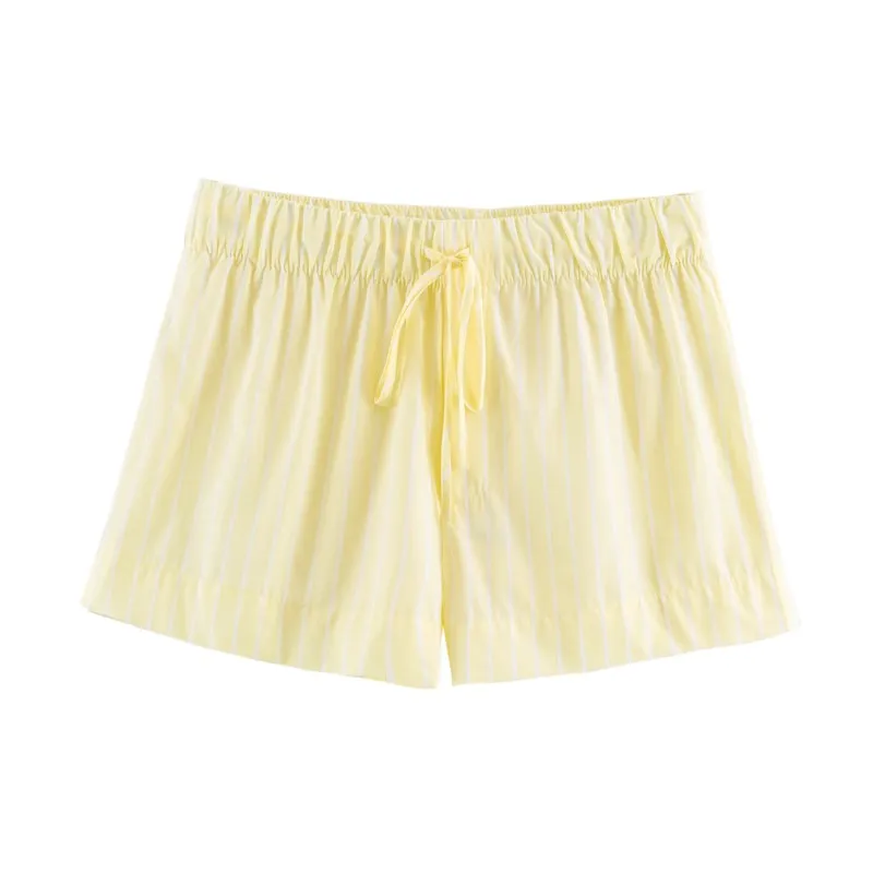 

Women Striped Shorts Set Summer Casual Long Sleeve Buttons Short Tops Elastic Waist Drawstring Shorts Fashion Female 2 Piece Set