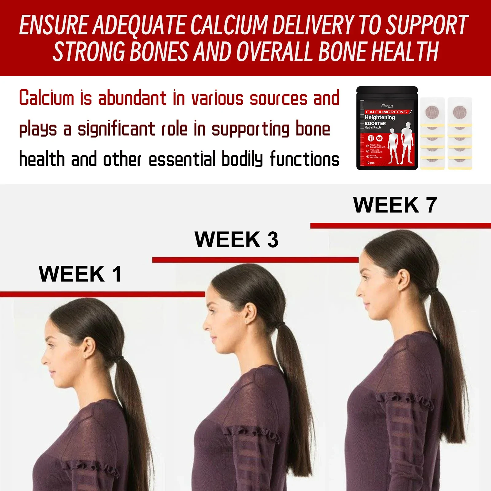 身長の成長フットパッチホルモンエンハンサー石膏背が伸びる骨強度サプリメントカルシウムビタミンD大人のティーンエイジャー向け