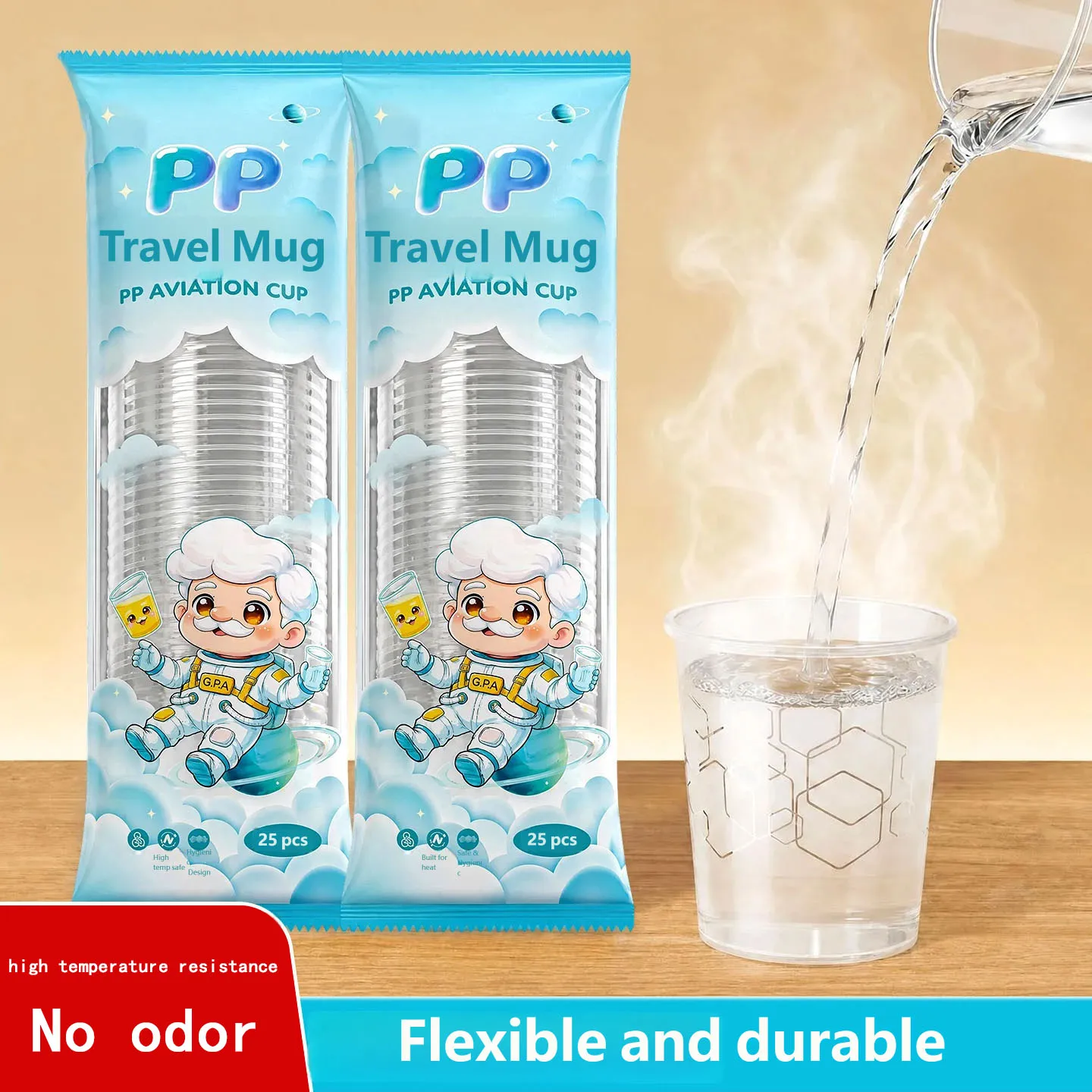Disposable PP aviation cup wholesale, 25 transparent drinking cups per pack, suitable for family gatherings, aviation cup