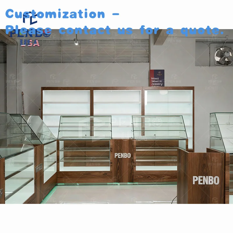custom.Retail Shop Furniture Wooden Glass Showcases Display Store Cabinet Display Smoke Shop Display Coun