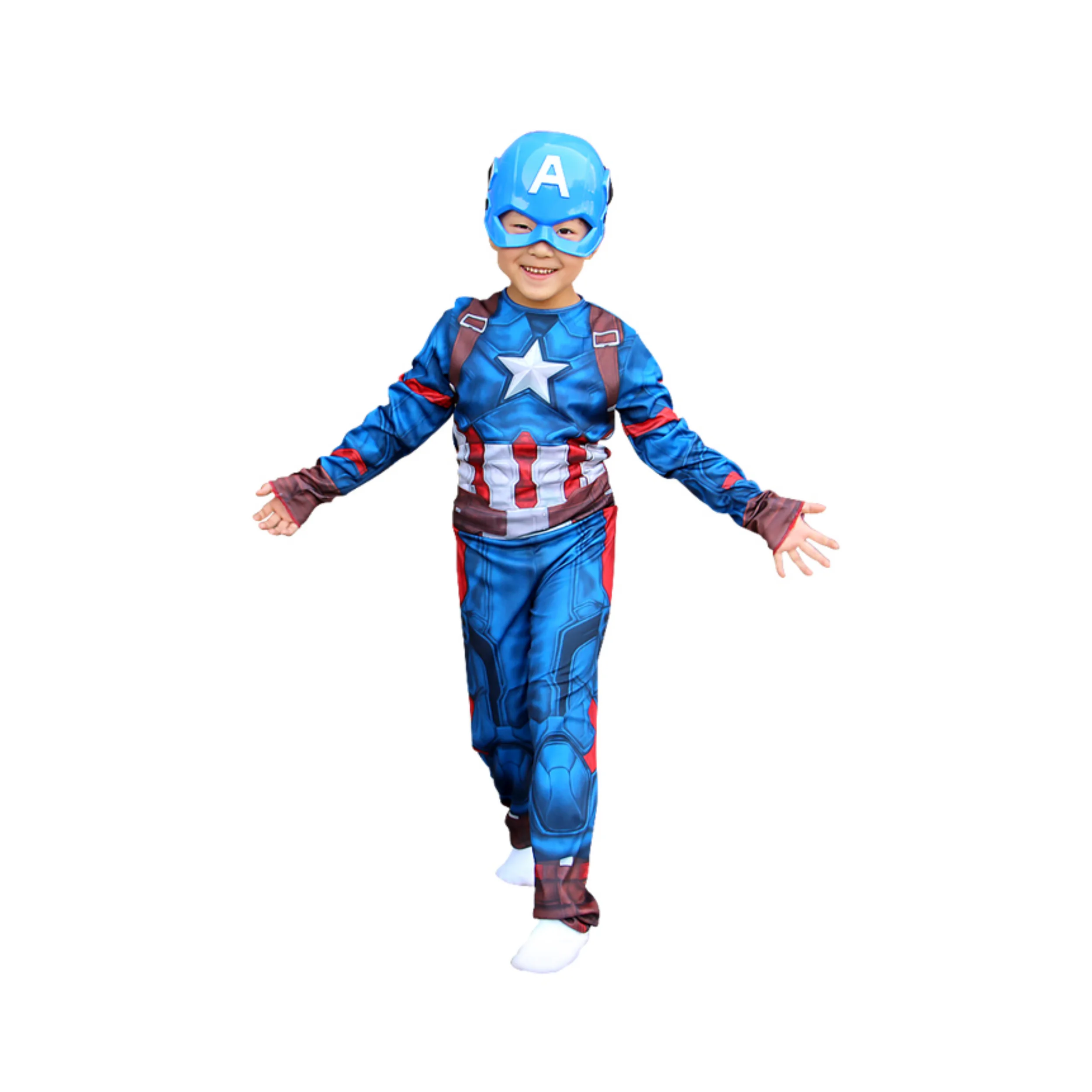 2025 نمط جديد للأطفال C A P Tain America تأثيري مجموعة إرسال قناع بذلة خارقة هالوين كرنفال زي حفلة #1
