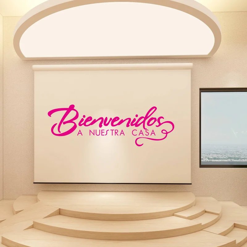 Home Decor Vinyl DIY Removable Sticker “ Bienvenidos A Nuestra Casa ” Welcome Message Suitable for Entryway Wall Decal #431