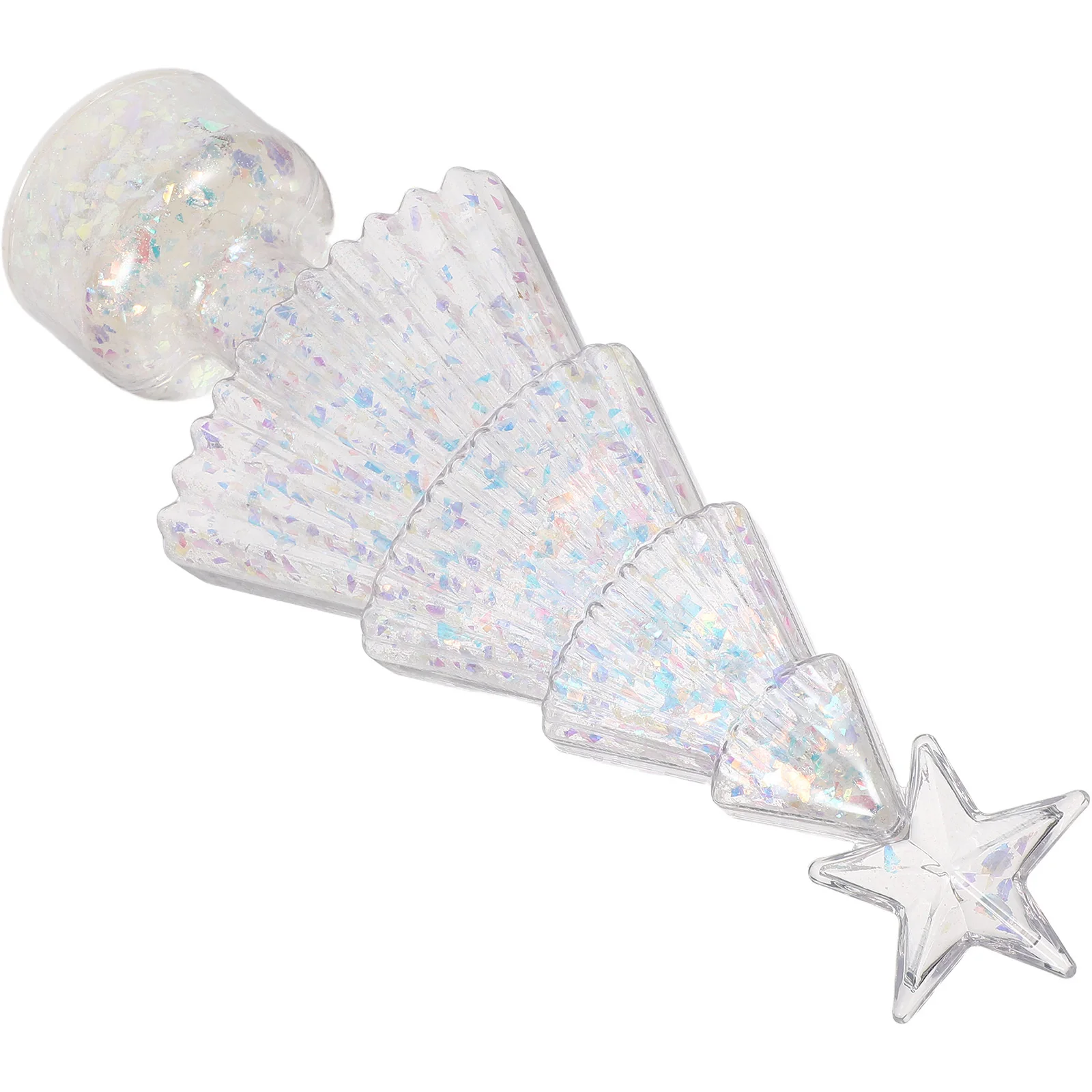 

Iridescent Christmas Tree Desktop Star Top LED Lights Small Night Lamp Tabletop Centerpiece Indoor Holiday Home Decor