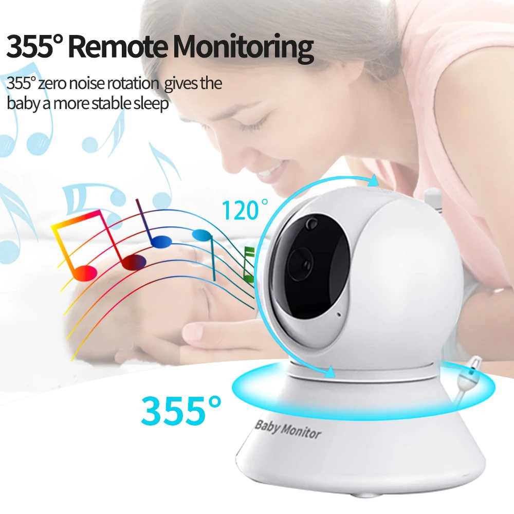 Babystar 3.5 inch Video Baby Monitor Infrared Night Vision Wireless Video Baby Monitor with Remote Camera Pan-Tilt-Zoom