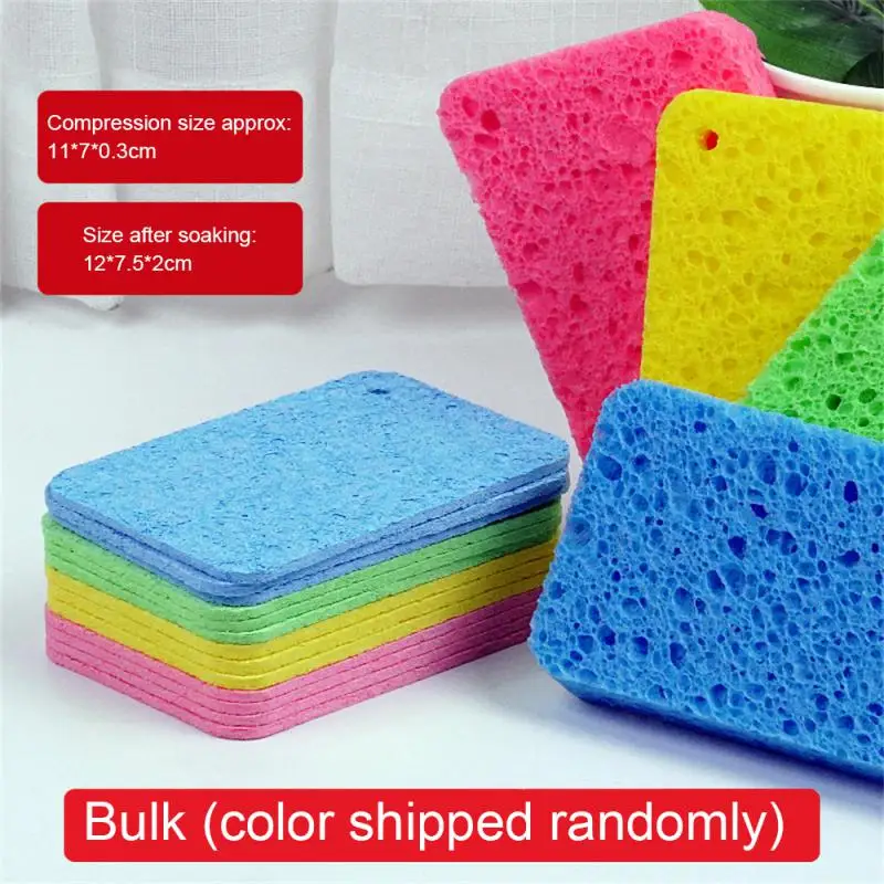 1/5PCS Cleaning Sponge Rubs Compressed Wood Pulp Cotton Wipe Kitchen Dishwashing Sponge Cloth Household Cleaning Tools