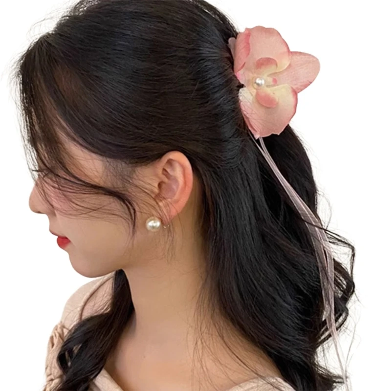 Jepit Rambut Musim Semi Jepit Rambut Klip Cakar Bunga Realistis Alat Bentuk Rambut Wanita