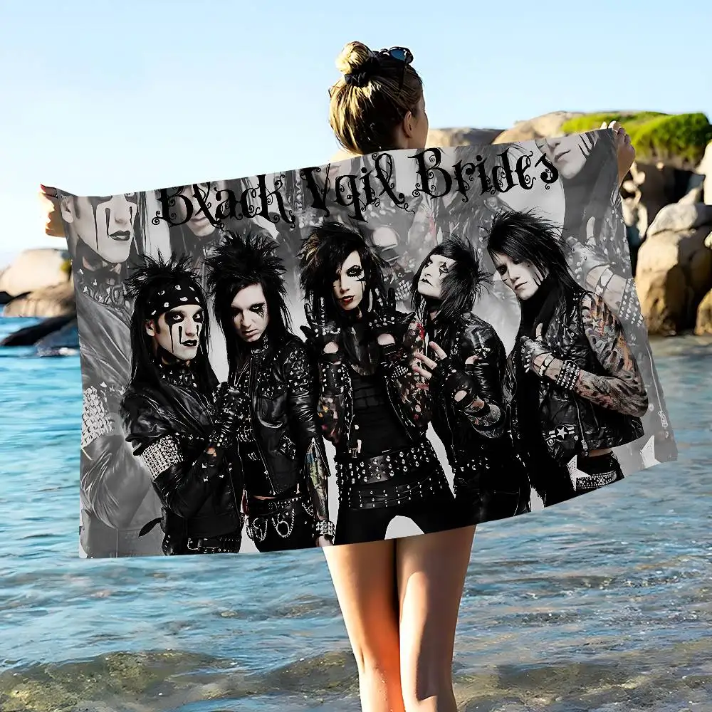 Rock Band B-Black V-Veil B-Brides Microfiber Blanket Quick Drying Beach Towels Oversized Printing Super Absorbent Pool Towel