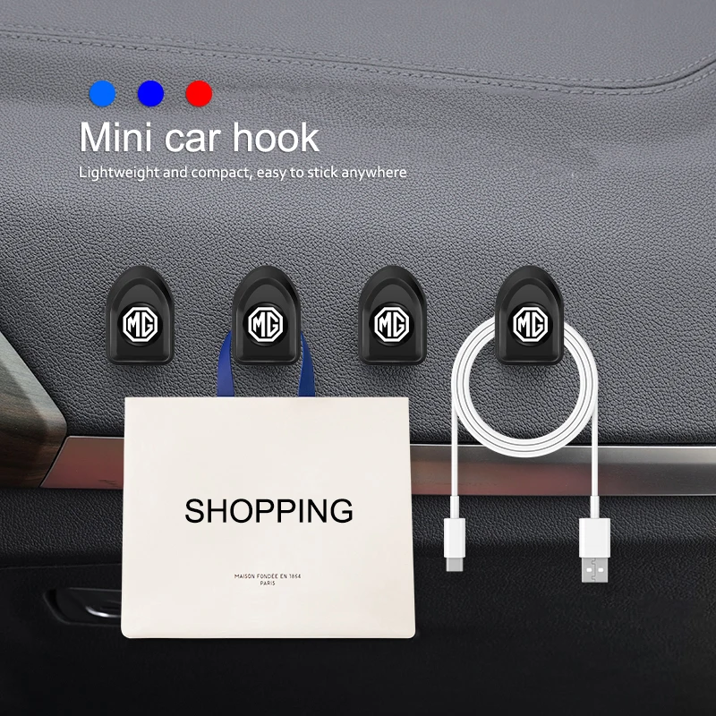 

2/4 шт. самоклеящиеся мини-крючки для хранения автомобилей, аксессуары для гаражей Morris MG Cyberster MG3 MG5 MG7 MG6 ZS ES5 ONE HS EV