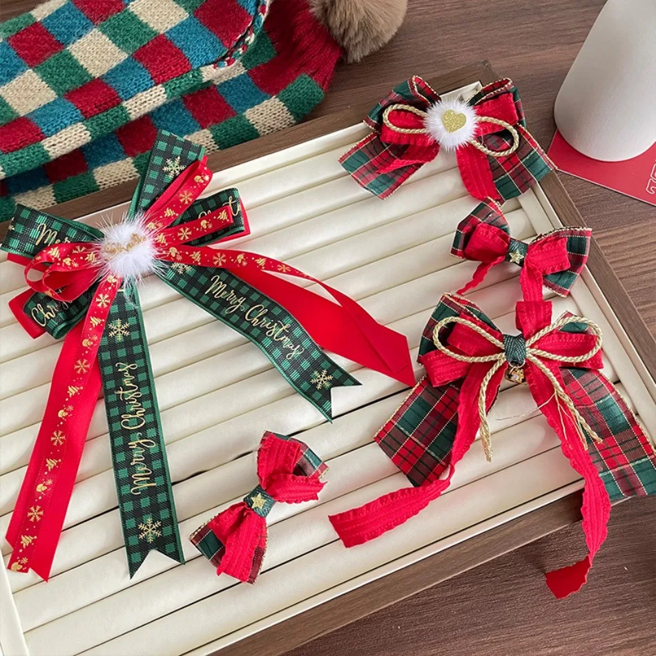 

Аксессуары для волос принцессы для девочек, Рождественский обруч для волос, милая плюшевая заколка со звездой и шариком, винно-красная повязка на голову с бантом, заколка для волос ZX07