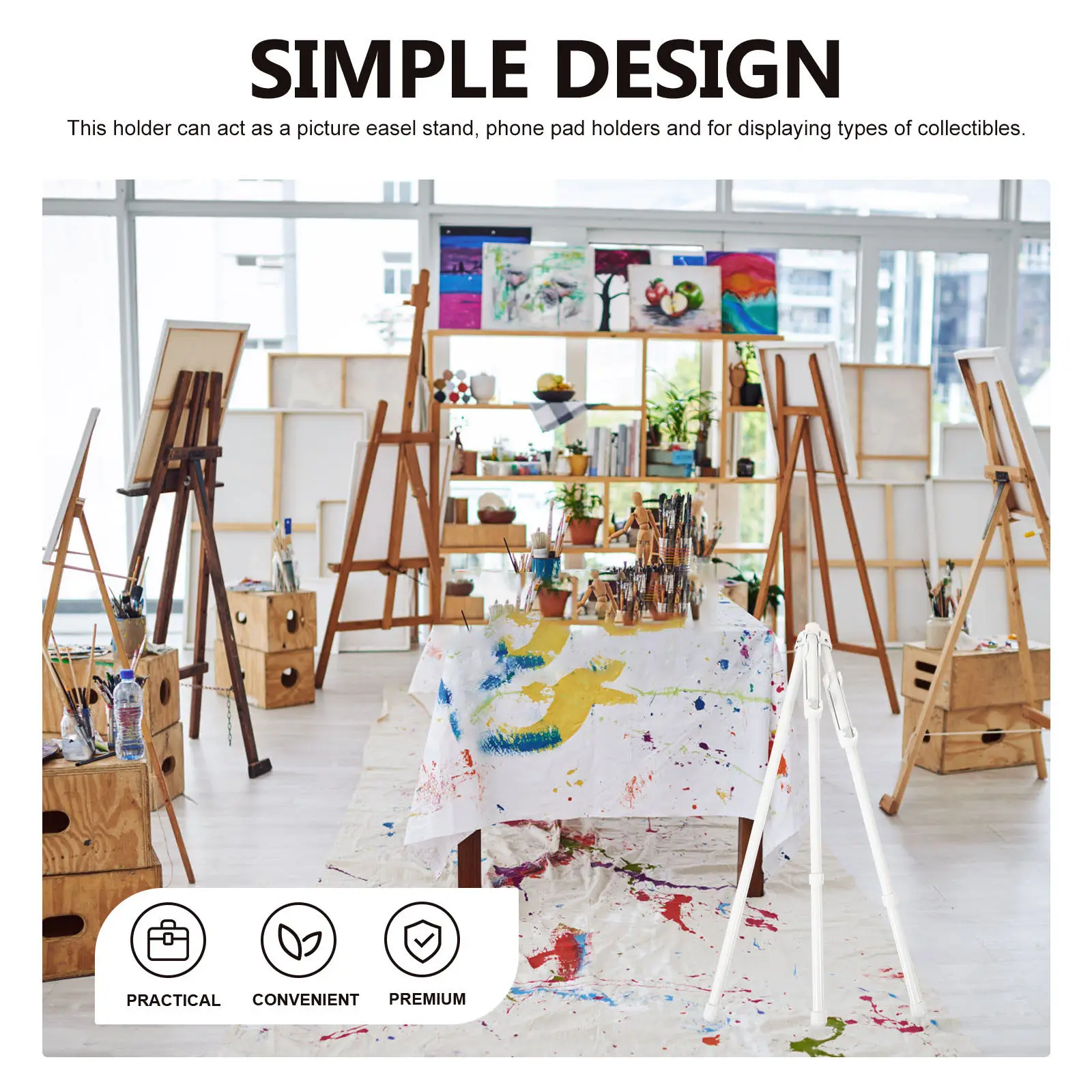 Mini Foldable Painting Easel Iron Display Stand Lightweight Sturdy for Art Class Wedding Photo Phone Card Canvas Exhibition Home