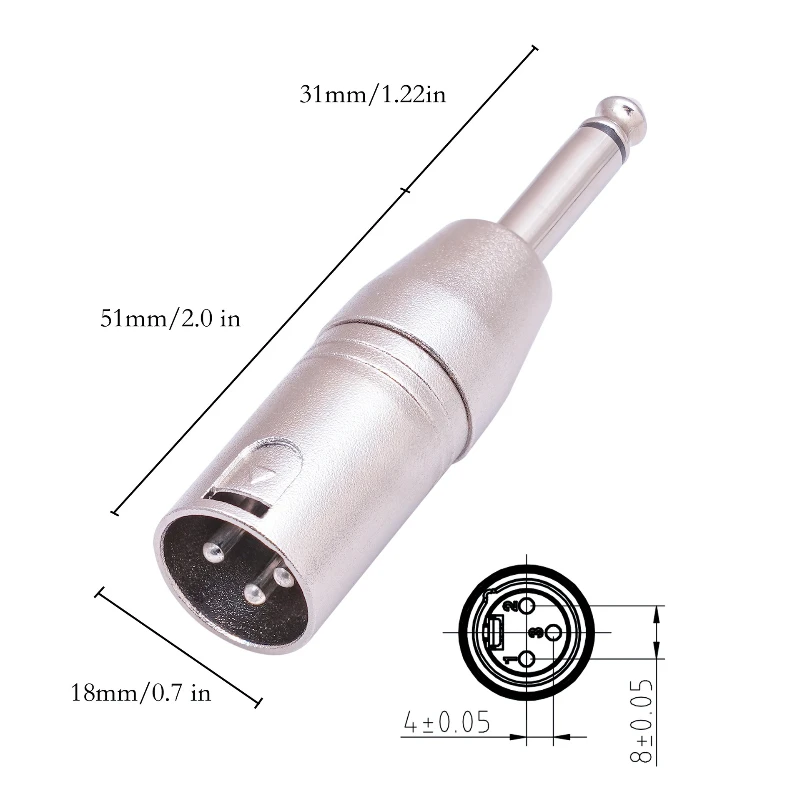 Nickle-plated Audio Adaptor 1/4