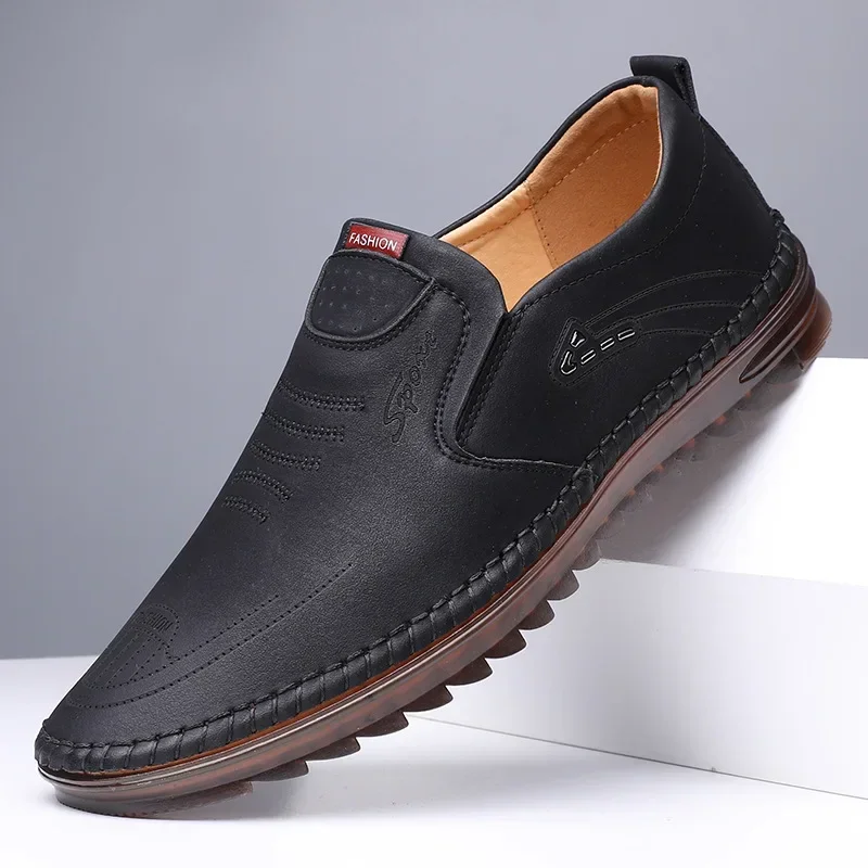 High Quality Men Shoes Handmade Leather Footwear Male Casual Business Flats Outdoor Soft Soled Travel Sneakers Brand Moccasins