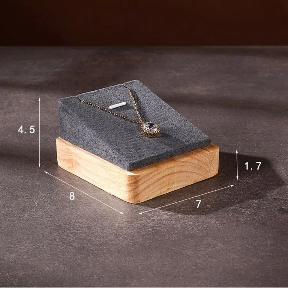 

Деревянная подставка для ожерелья из искусственной кожи/бархата, портативная компактная подвеска для ювелирных изделий, гладкая ручная работа