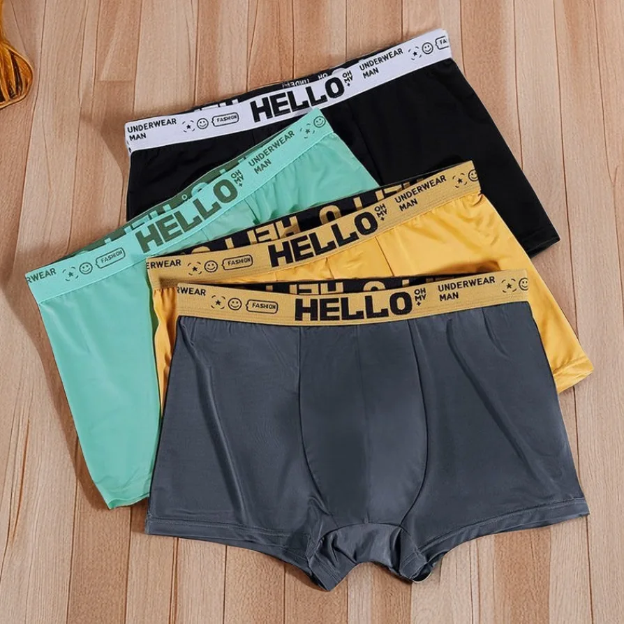 L-5XL Plus Size Men Boxer shorts Elastic Fiber Male Underwear Breathable 3D-Pouth Boxer Underpants Seamless Boxer Knickers
