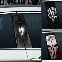 Pegatinas de calavera de Punisher para coche, calcomanías de vinilo de Pilar B, decoración impermeable, cubierta de arañazos, protector solar para puertas de coche