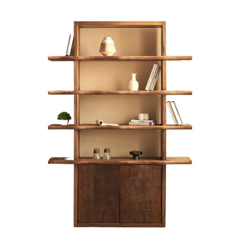 

wabi-sabi solid wood bogu shelf, Duobao Pavilion medium and ancient style display shelf, living room homestay