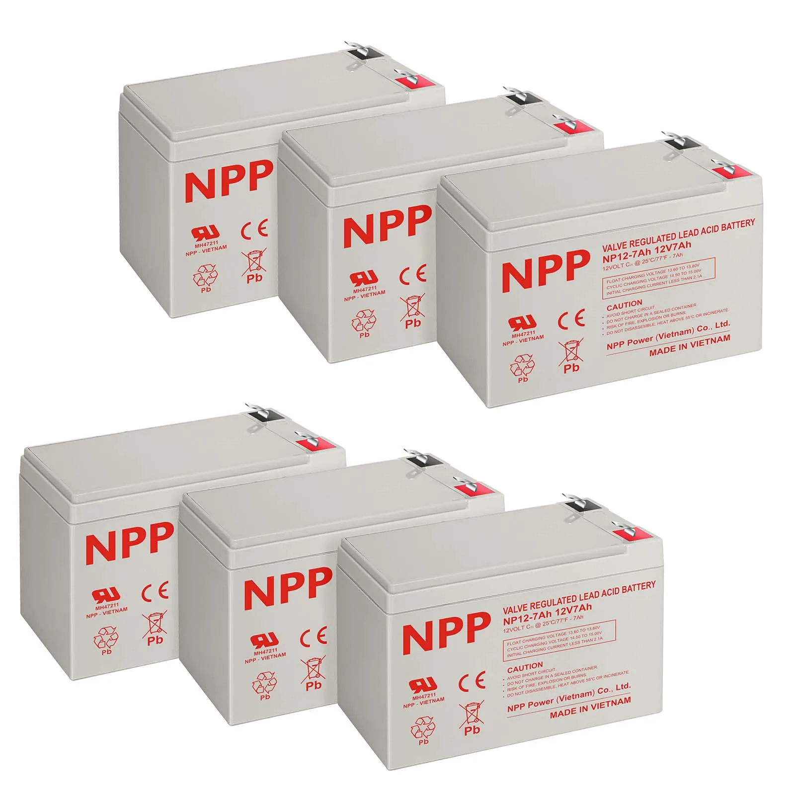 

NPP USA Warehouse 12V 7Ah Rechargeable AGM SLA Battery With F1 Terminals For ADT Security Alarm System UPS Verizon Fios Box Etc