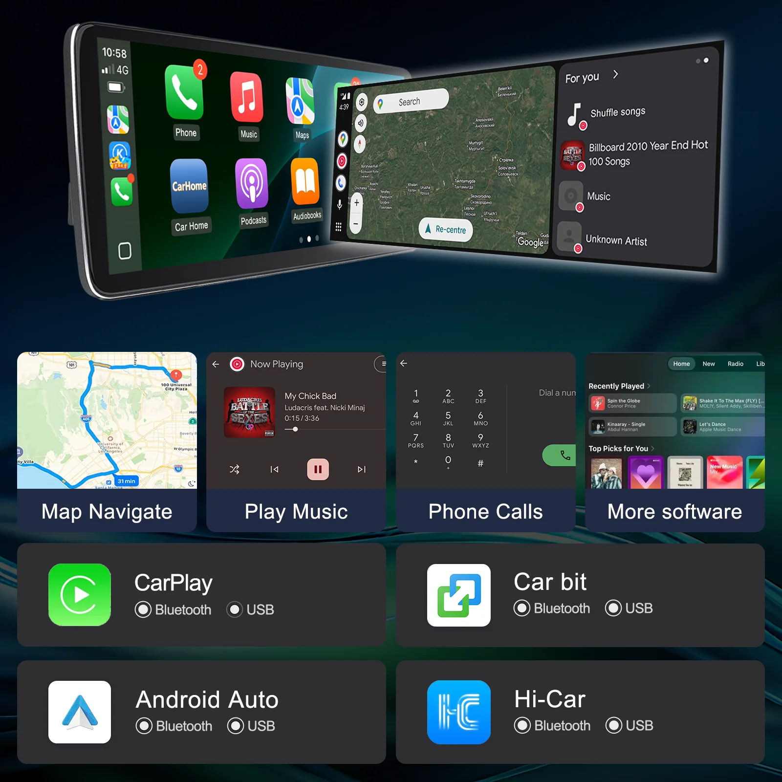 12.6Inch Linux Screen Upgrade For BMW X5 F15 2015-2016 NBT System Wireless CarPlay Android Auto Airplay Plug and Play Retain
