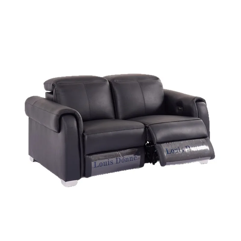 Leather sofa first layer cowhide electric telescopic function small apartment
