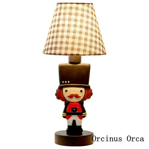 Cartoon Creative Soldier Table Lamp Boys Bedroom Bedside Lamp British Modern Colored Resin Doll Table Lamp