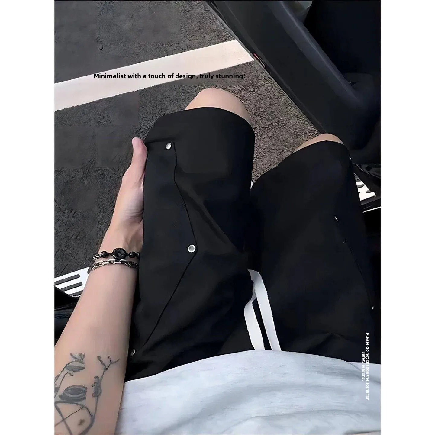

Black Rivet Casual Men's Shorts Summer Outdoor Wear American High Street Workwear Design Sport Five-Quarter Pants