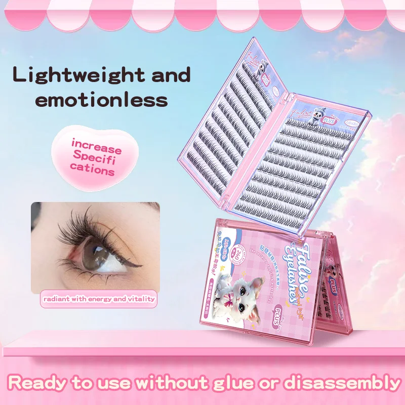 Life Girls Large-capacity glue-free false eyelash Sunflower Natural Simulation segmented curling thick eyelash Book