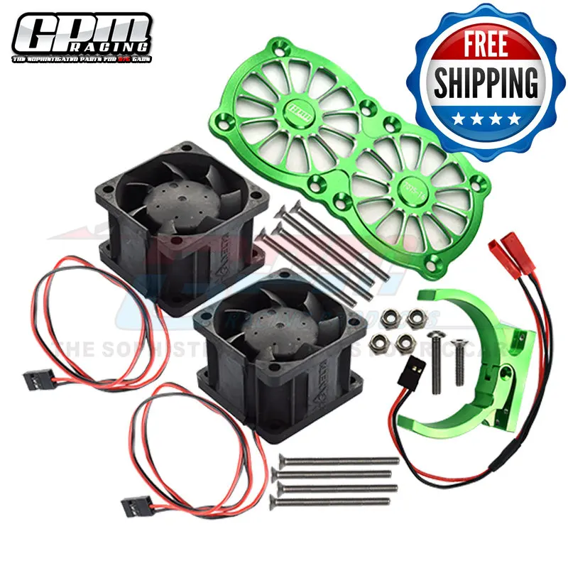 GPM سبيكة 7075-T6 المزدوج عالية السرعة مروحة التبريد + قوس ل Traxxas 1/5 Xmaxx 6S/8S كراتون منبوذ RC سيارة جزء