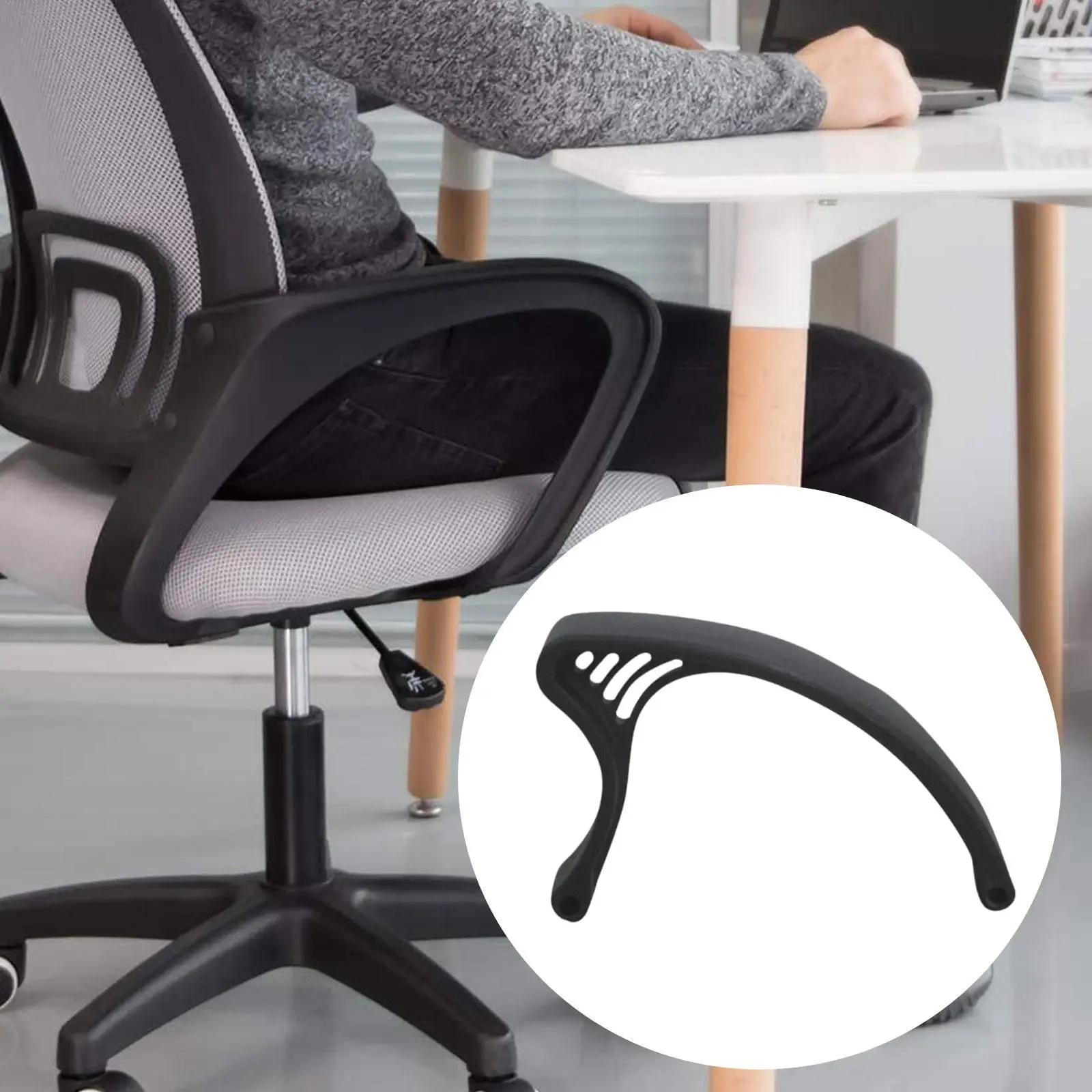 Chair Armrest Ergonomic Easy to Install for Executive Chairs with Mount Hole Work Desk Chair Replace Parts Handle Swivel Armrest