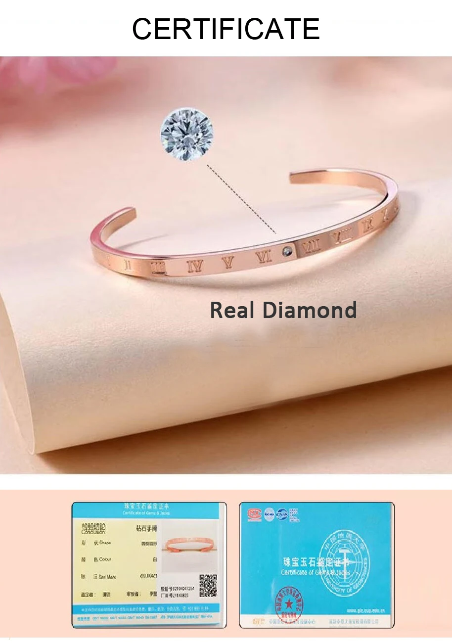 SDA  2023 Fashion Jewelry Open Bangles For Men and Woman 58 62mm Choose Adjustable Hand Wrist Size Bracelet Rose Gold Color image 5