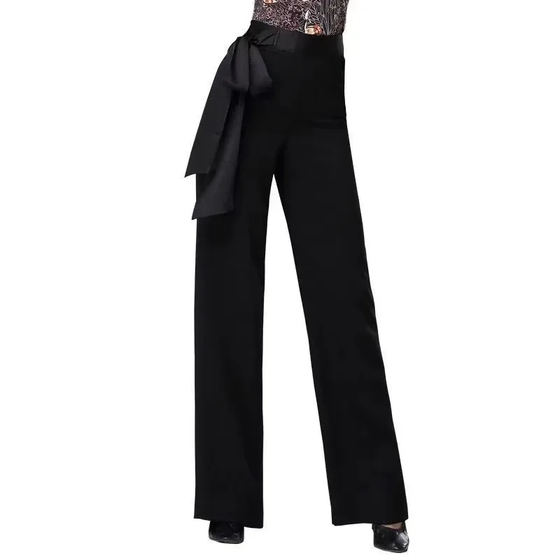 

Ballroom Dance Latin Dance Pants Women New Loose Wide-leg High Waist Black Dance Trousers Rumba Latin Trousers Practice Clothing