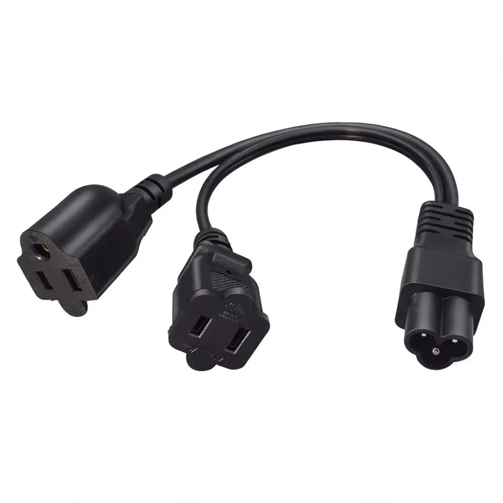 Electronic Power Adapter Cable C6 To Nema 1 15R 5 15R Splitter Cord For Home Office Appliance Extension Connection Utility