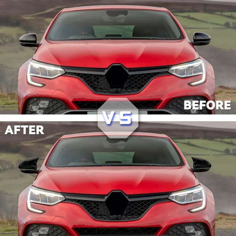 Bat Style Mirror Cover For Renault Megane 4 2016 2020 Rearview Mirror Cover 2 Pieces Cover Glossy Black Car Shields Exterior