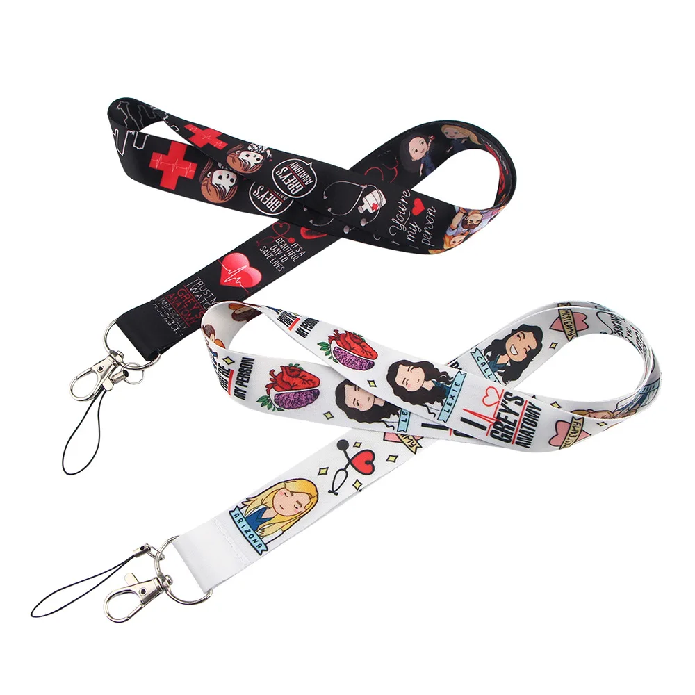 New Arrival 1 Piece Anime Medical Doctor Nurse Name Tag ID Card Badge Lanyard Keychains Lanyard Mobile Phone Neck Strap