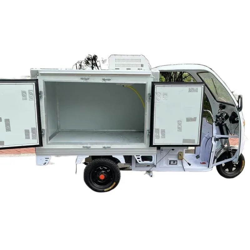 

Electric tricycle refrigerated frozen food delivery truck freezer