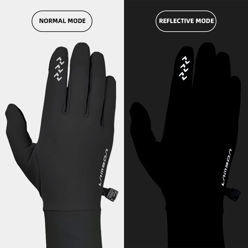 LAMEDA  New Fleece Warm Riding Gloves Full Finger Touch Screen Autumn and Winter Road Mountain Bike Bike for Men and Women