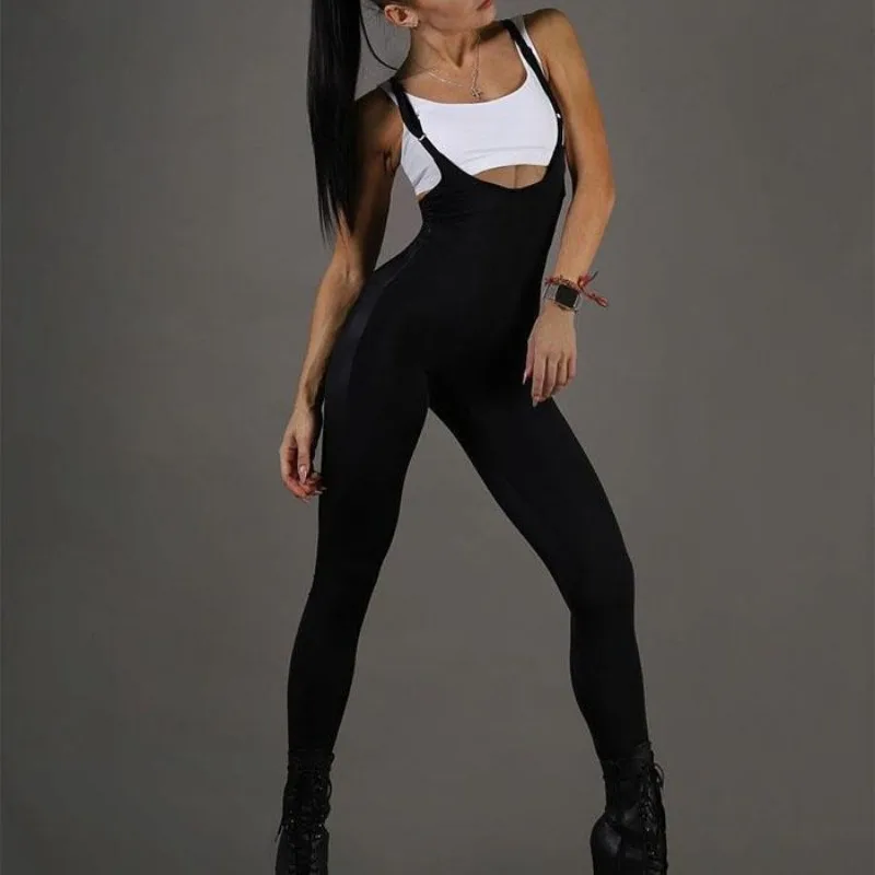 Woman Open Crotch Hidden Zippers Panties Half Body Crotchless Solid-color Sleeveless Backless One-piece Sports Wear Training