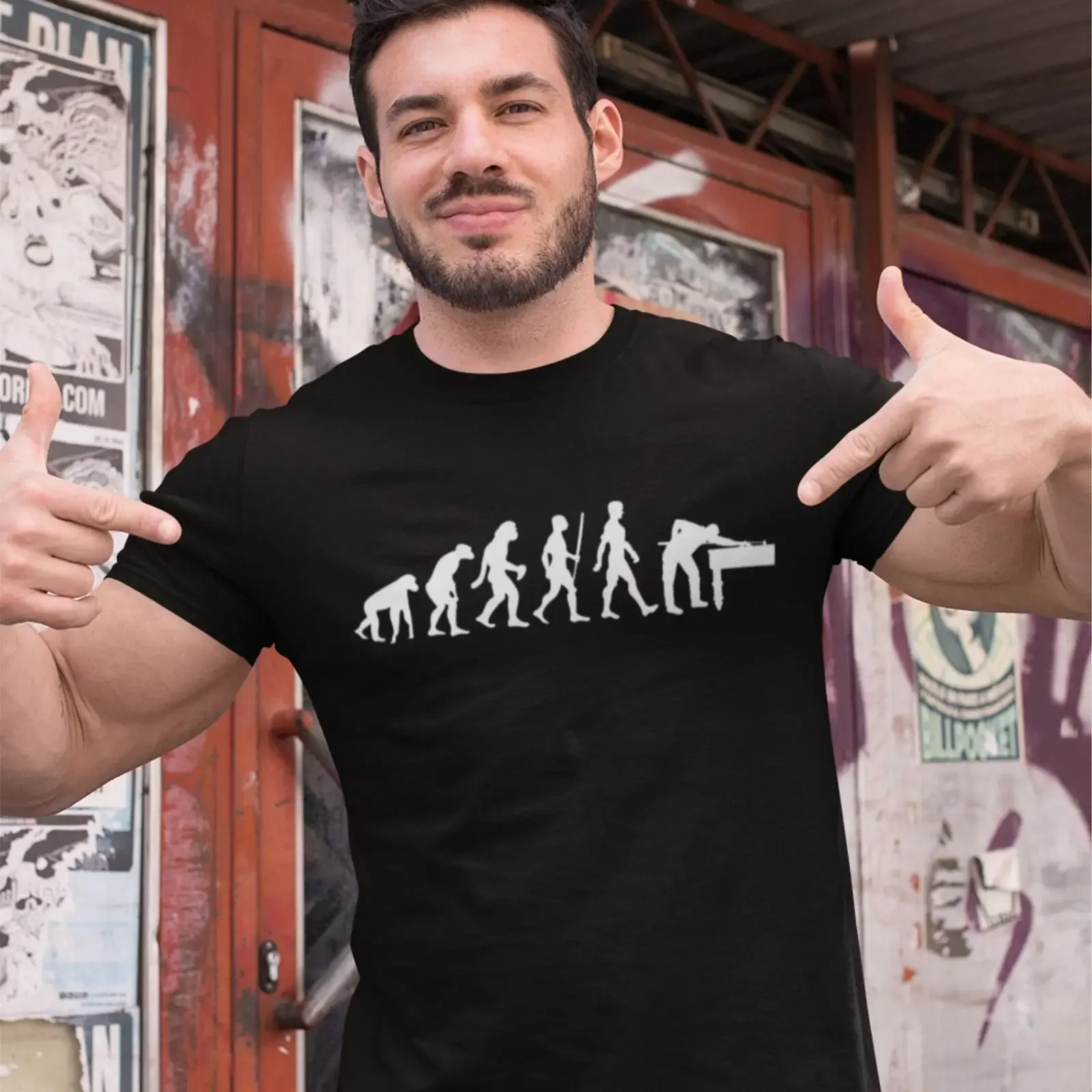 T-shirt Evolution Snooker, drôle, pour joueur de billard, cadeau de Noël, graphique vintage délavé, confortable et respirant