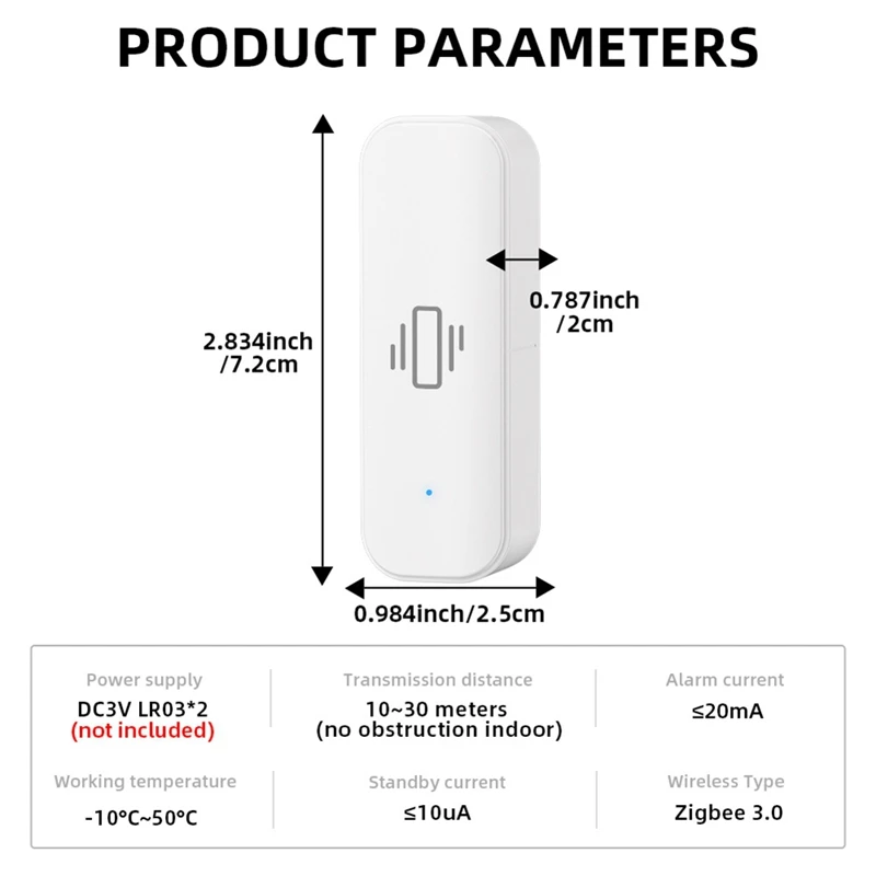 Tuya Smart Vibration Sensor Zigbee Tuya Sensor Monitor App Control Security Protection Zigbee Sensor Motion Shock Alarm