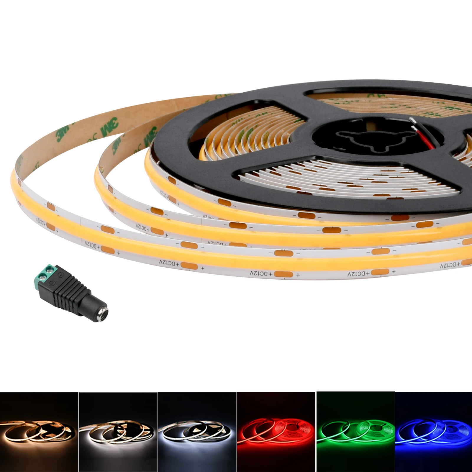 Flexible COB LED Strip Light 320 480LEDs 5mm 8mm RA90 Warm Natural Cold White Red Green Blue DC12V 24V Dimmable FOB Tape Lights