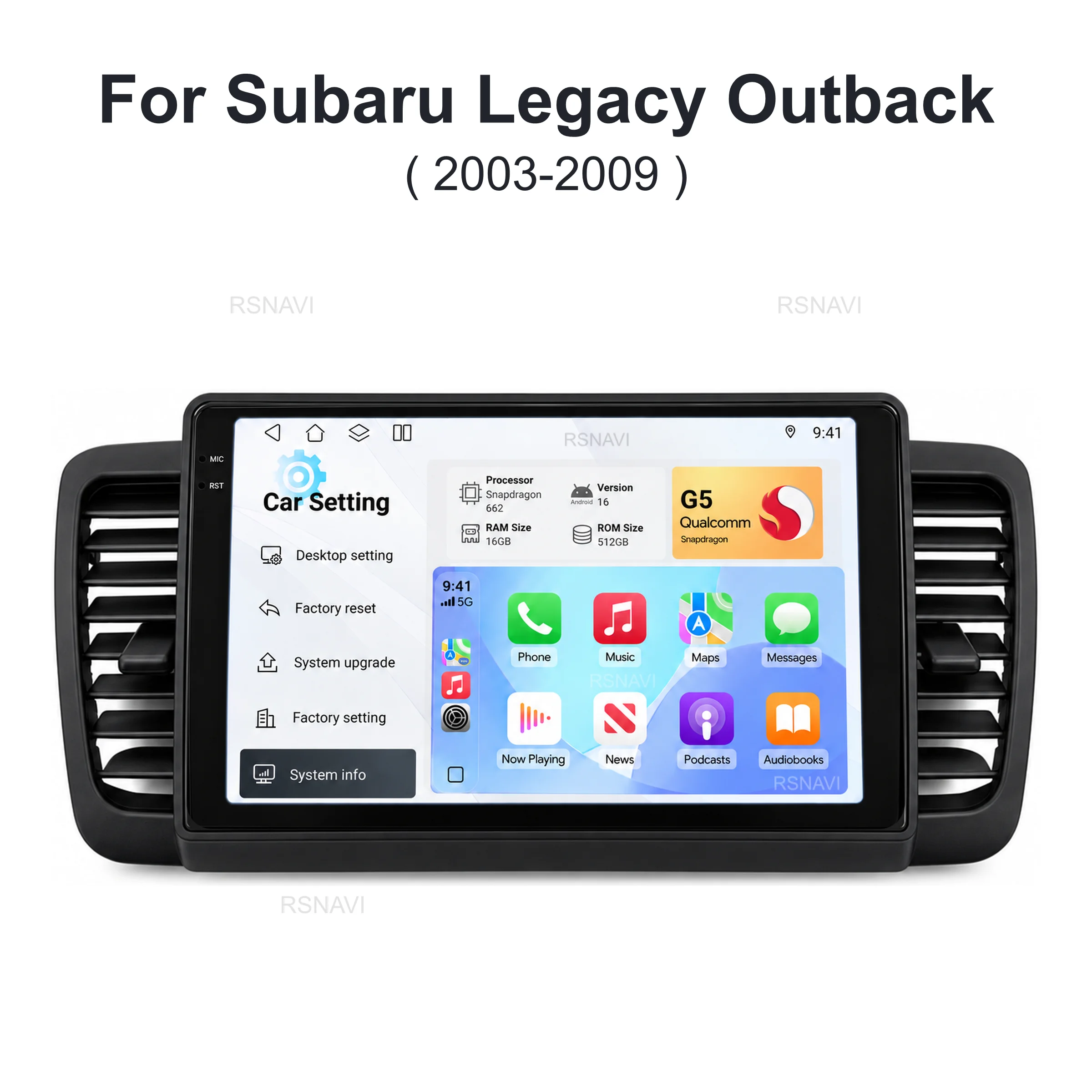 Android 16 For Subaru Outback 3 Legacy 4 2003 - 2009 LHD 2K QLED Android Car Radio Multimedia Video Player GPS Stereo CarPlay 4G